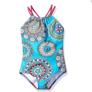 Kanu Surf Big Girl Jasmine One Piece, Jasmine Aqua,  Multicolor Size 14 9164